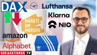 Märkte am Morgen: Lufthansa, Adidas, Index-Updates, Alphabet, Amazon, NIO, Klarna