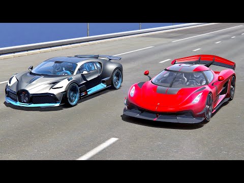 Koenigsegg Jesko with F1 2004 Engine vs Bugatti Divo - Drag Race 2KM
