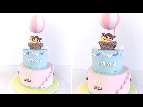 How to make a Hot Air Balloon Cake Tutorial (9 mins) ｜Irma's fondant cakes