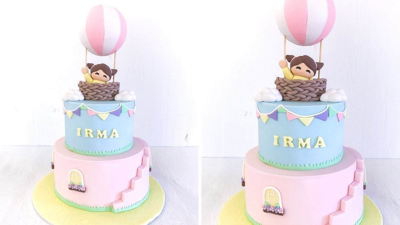 How to make a Hot Air Balloon Cake Tutorial (9 mins) ｜Irma's fondant cakes