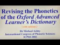 Dr Michael Ashby Revising The Phonetic Symbols Of The Oxford Advanced Learner S Dictionary ICPhS2003