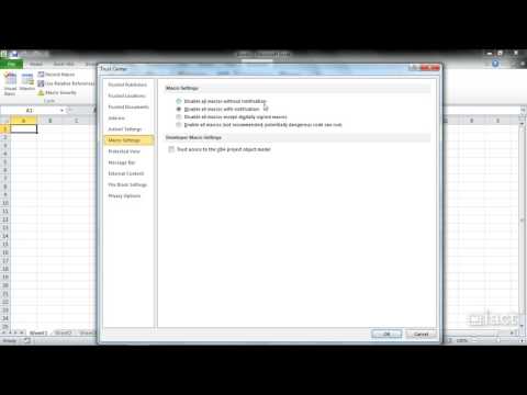 Macro Security Levels - Excel 2010 VBA