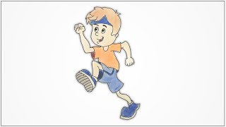 How to draw a boy running step by step