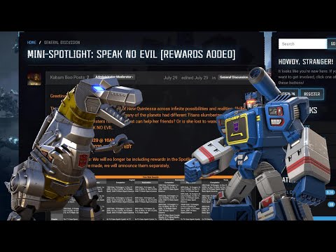 August Mini Spotlight Info | Soundwave and GRIMLOCK buffs - Transformers: Forged to Fight