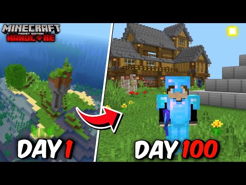 I Survived 100 Days On A Survival Island In MINECRAFT PE 1.19 Hardcore ( HINDI )