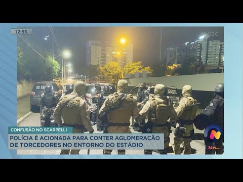 Confusão no Scarpelli:Polícia é acionada para conter aglomeração de torcedores ao entorno do estádio