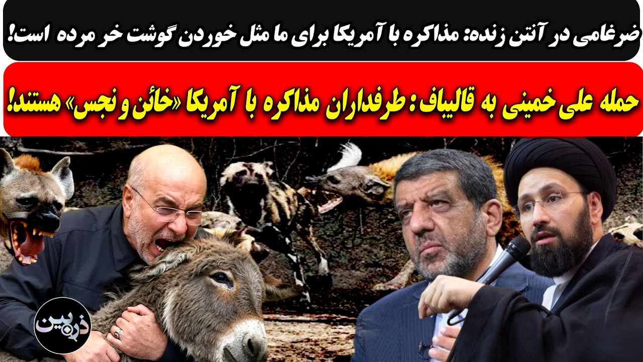ضرغامی: مذاکره برای ما مثل خوردن گوشت خر مرده ست/علی خمینی به قالیباف : طرفدار?