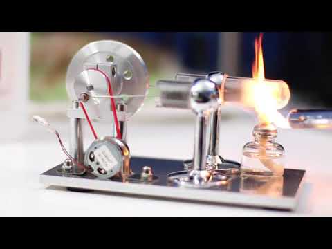 Sunnytech Hot Air Stirling Engine Motor Model Educational Toy Electricity Generator Colorful LED SC0