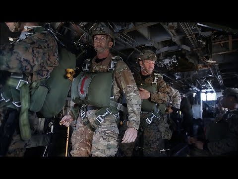 Recon Marines Conduct Water Jump