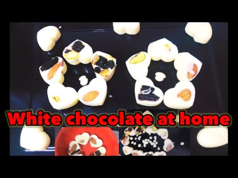White chocolate at home| white chocolate recipe | nuts chocolates |white chocolate nuts recipe