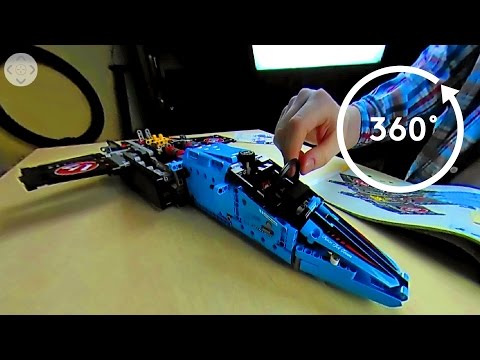 LEGO Technic 42066: Air Race Jet speed build in 4K 360°