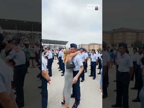 Watch wife's emotional reunion with her graduating Air Force husband | Militarykind #shorts