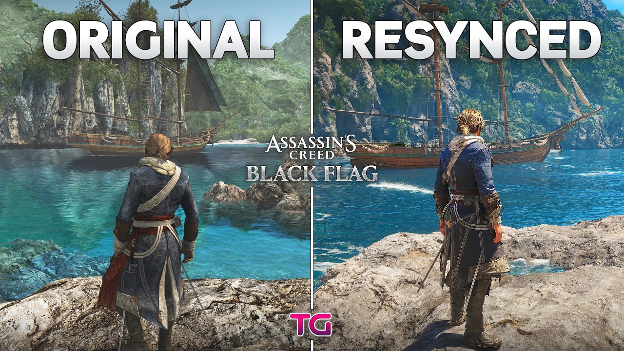 Assassin's Creed Black Flag Resynced vs Original - Graphics Comparison