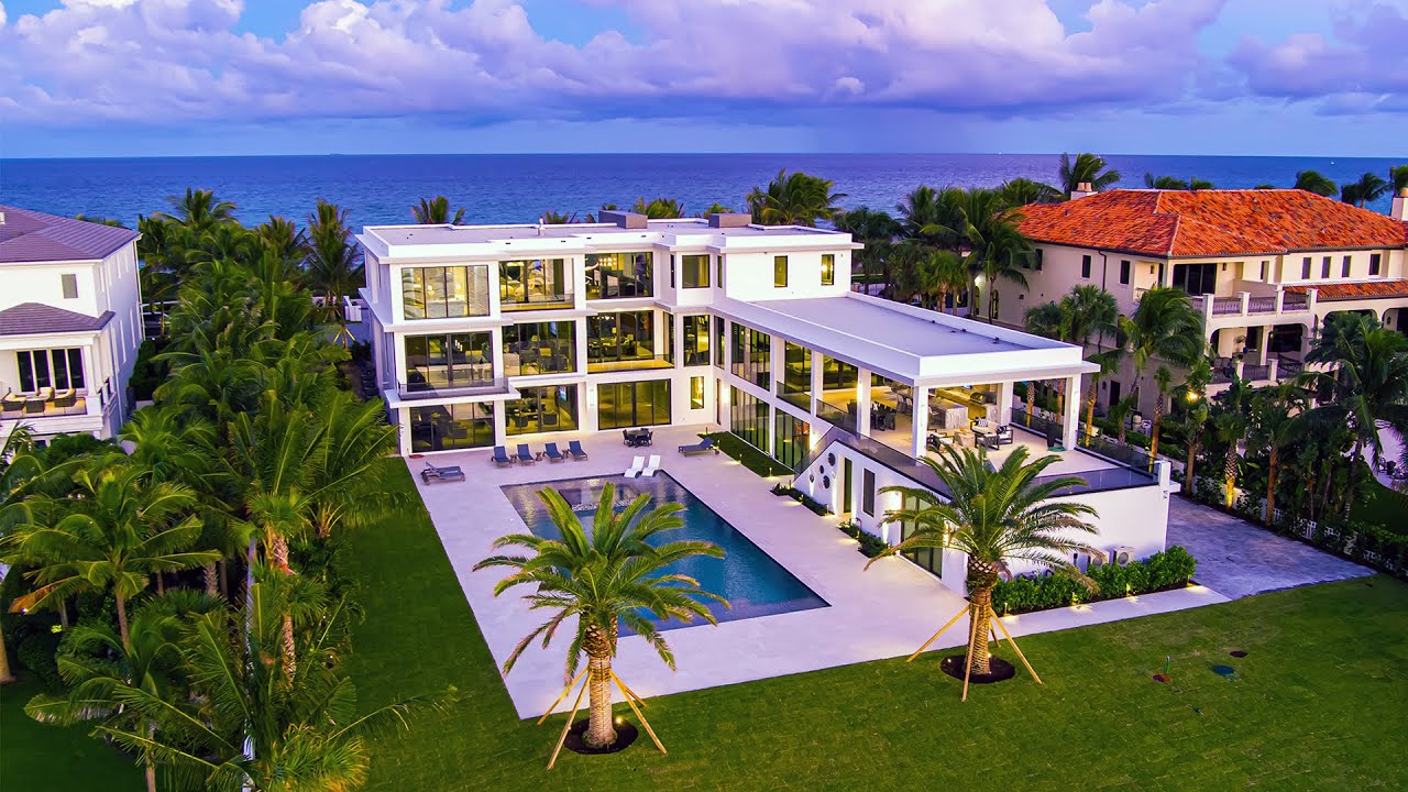 $38.875 Million Dollar Modern Mega Mansion Tour | Oceanfront Estate | Manalapan, Florida - YouTube
