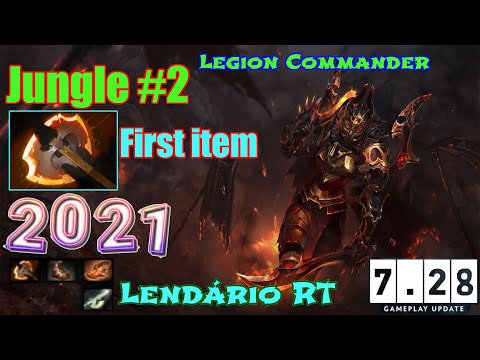 Legion Commander Dota 2- MVP- Jungle 2021 first item Battle Fury- patch 7.28b- Lendário RT