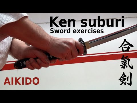 Aikido KEN SUBURI, basic solo sword exercises, by Stefan Stenudd