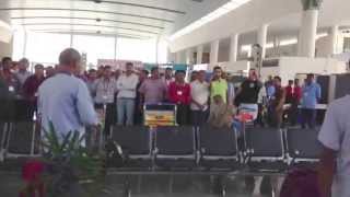 preview picture of video 'Monkeys at Varanasi Airport'
