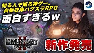 【最新作】最近発売された自動収集型ハクスラRPG『マリグナントサバイバーズ2』が面白すぎたｗ【Steam】