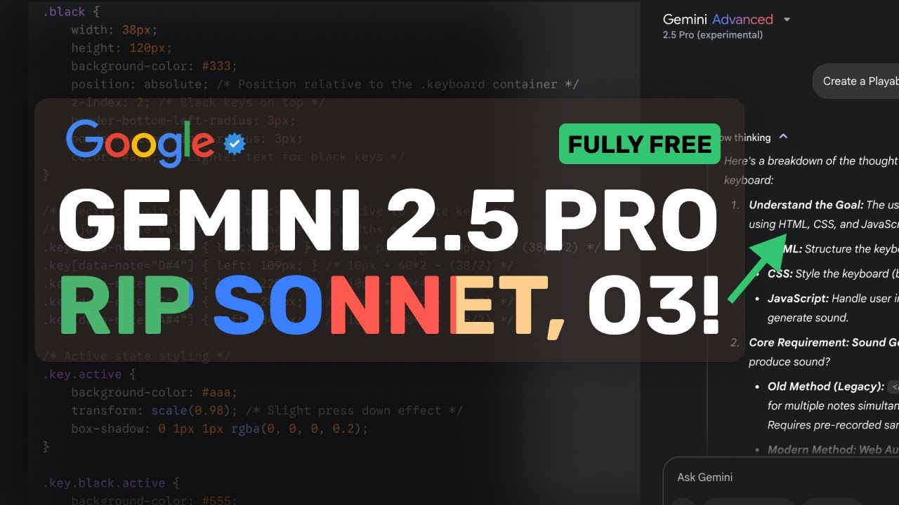 Google's Gemini 2.5 Pro: This NEW Google AI Model is THE NEW SOTA AI Model! (Beats 3.7 Sonnet, O3!)