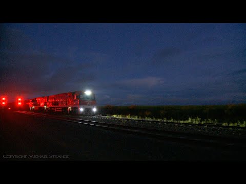 5MA5 Pacific National Container Freight Train At Night (10/10/2019) - PoathTV Australian Railways