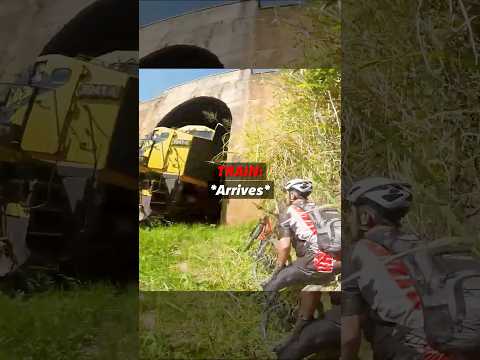 Biker Runs Out of Tunnel After Spotting an Oncoming Train 😳