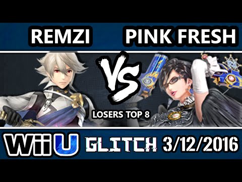 Glitch - DMG | Pink Fresh (Bayonetta) Vs. EZG | Remzi (ZSS, Corrin) SSB4 Losers Top 8 - Smash Wii U