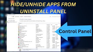 How to Hide or Unhide programs/Apps  from Control Panel |Hide apps from uninstall panel |LS6 TECH