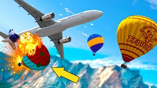 Airplane A321 Crashes Crash in the Skies With Hot Air Balloon | GTA 5