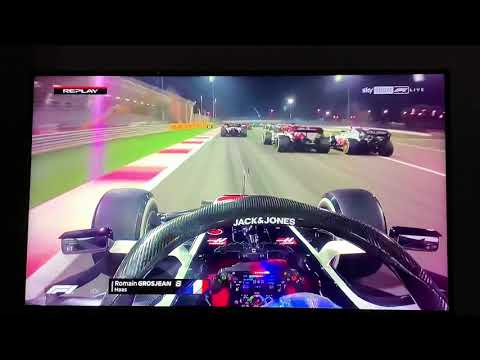 Grosjean massiv  fire accident Bahrain Gp 2020 f1