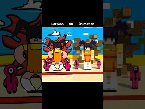 Which is Better? JJ and Mikey Plays Squid Game Red Light Green Light #shorts Animation vs Cartoon