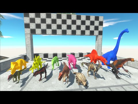 Hero Color SPEED RACE All Dinosaurs Color Pack To Eat Big Hippo - Animal Revolt Battle Simulator