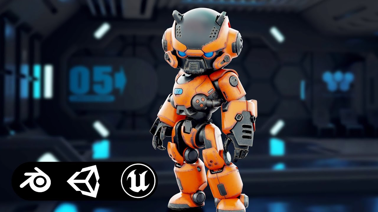 Robo Zero-M4 Auto-Rig Pro Rigged For Mixamo Unreal Engine Unity 3D Model