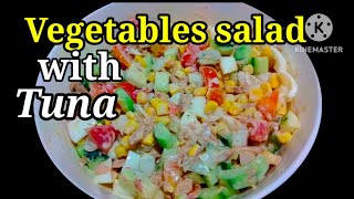 @ Healthy vegetable's salad with tuna & eggs. yummy 😋