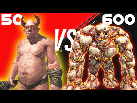 COMPLETE MAYHEM | 50 OGRE LORD VS 600 LAVA GOLEM - Animal Revolt Battle Simulator