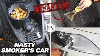 Deep Cleaning NASTY Smoker's Car | Insane DISASTER Detail and Full Car Detailing