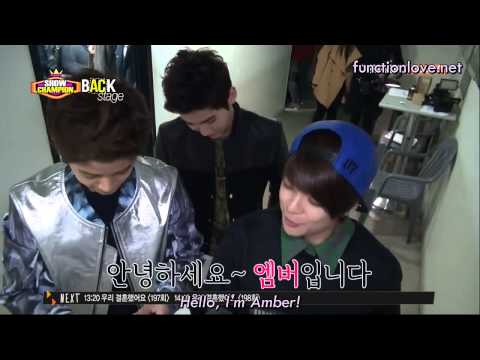 [ENG SUB] 131207 Amber - Show Champion Backstage