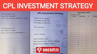 CPL investment Strategy Dream11 | How to Invest Money in Dream11 | Dream11 CPL Tips | Dream11