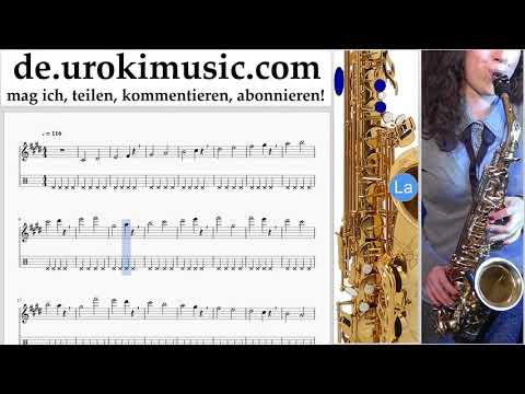 Saxophon Lernen (Alt) The Pink Panther - Theme Song Tabulatur Teil#1 Übungen um-i995