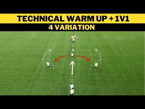 Technical Warm Up + 1v1 | 4 Variation | Football/Soccer Drills thumbnail