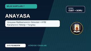 Anayasa: Anayasa Mahkemesinin Görevleri, AYM Kararlarının Niteliği ve 
