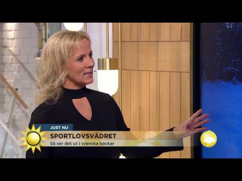 Sportlovsvädret - snödjup och prognos - Nyhetsmorgon (TV4)