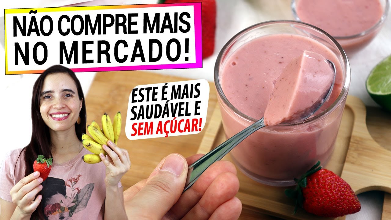 BANANA E MORANGO, MISTURE ASSIM NA PANELA! NUNCA MAIS COMPRE NO MERCADO! SEM AÇÚCAR, MAIS SAUDÁVEL!