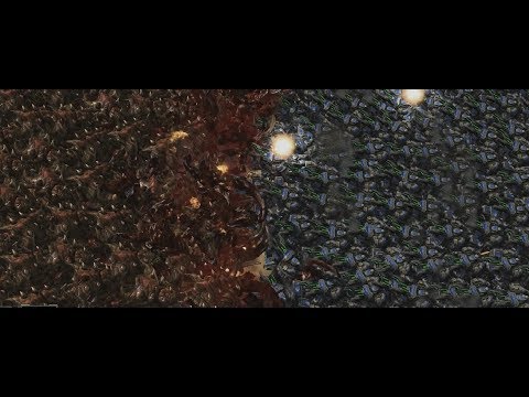 Starcraft 2 - 270 Ultralisks vs 200 Siege Tanks (sieged)