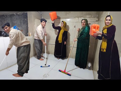 Cleaning Hussein and Fereshteh house with each other's help: a pleasant, romantic and happy day😂🏠