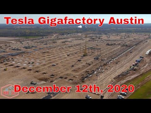 Drone video of the Gigafactory in Austin Texas December 12th 2020