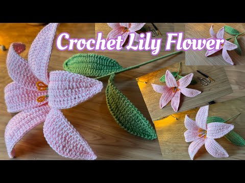 How to make a crochet  Lily Flower /  For beginners step by step full tutorial. #crochet 