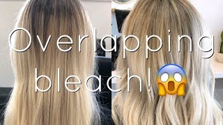 HOW TO SAFELY OVERLAP BLEACH ONTO BLONDE HAIR! | BEAUTY SCHOOL SERIES