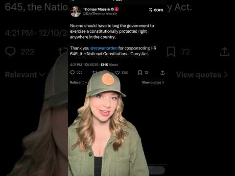 Rep Thomas Massie National Constitutional Carry Act ￼#shortsfeed #2ndamendment #shortsvideo #shorts Thumbnail