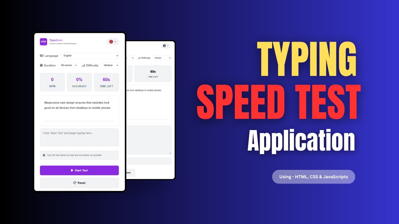 Typing Speed Test App in JavaScript | Real-Time Accuracy Tracker