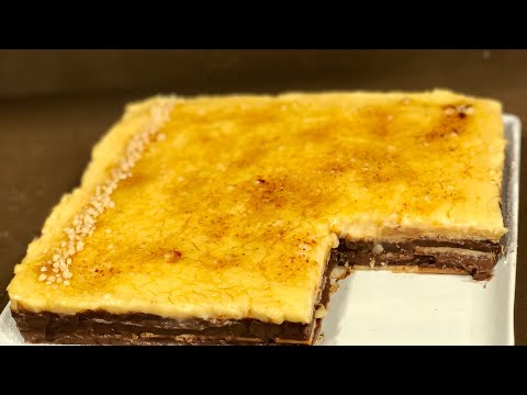 Como hacer tarta de la abuela 👵🏻 de galletas, con crema pastelera de chocolate 🍫 y vainilla.